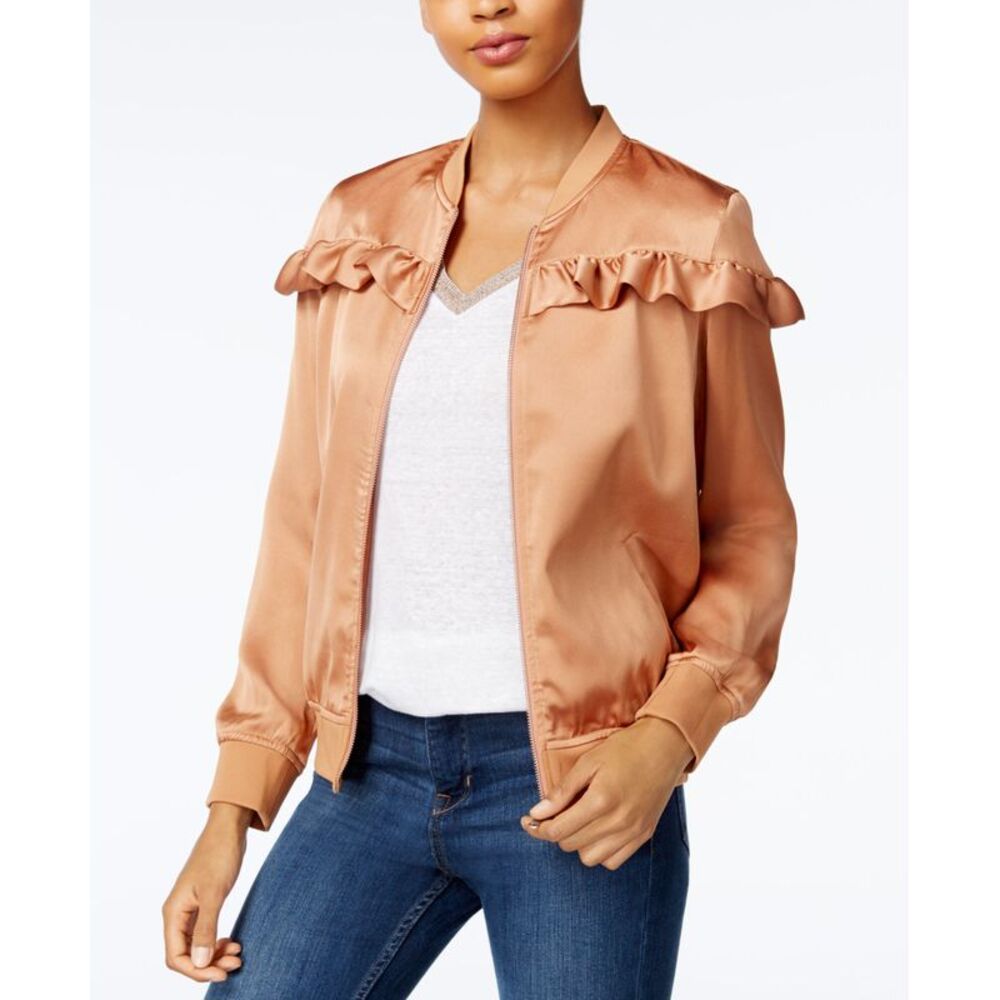 Maison Jules Ruffled Bomber Jacket